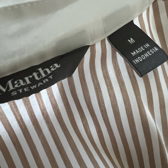 New MARTHA STEWART STRIPED BLOUSE - MEDIUM - Picture 5 of 6